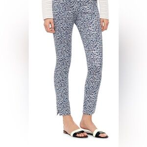 Tory Burch Peninsula Blue Tribal Ponté Pants  Sz Xs